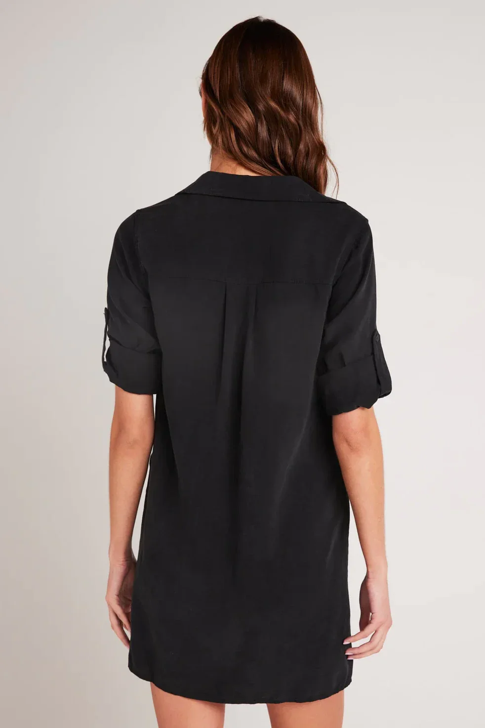 A-Line Rolled Tab Sleeve Dress - Image 3