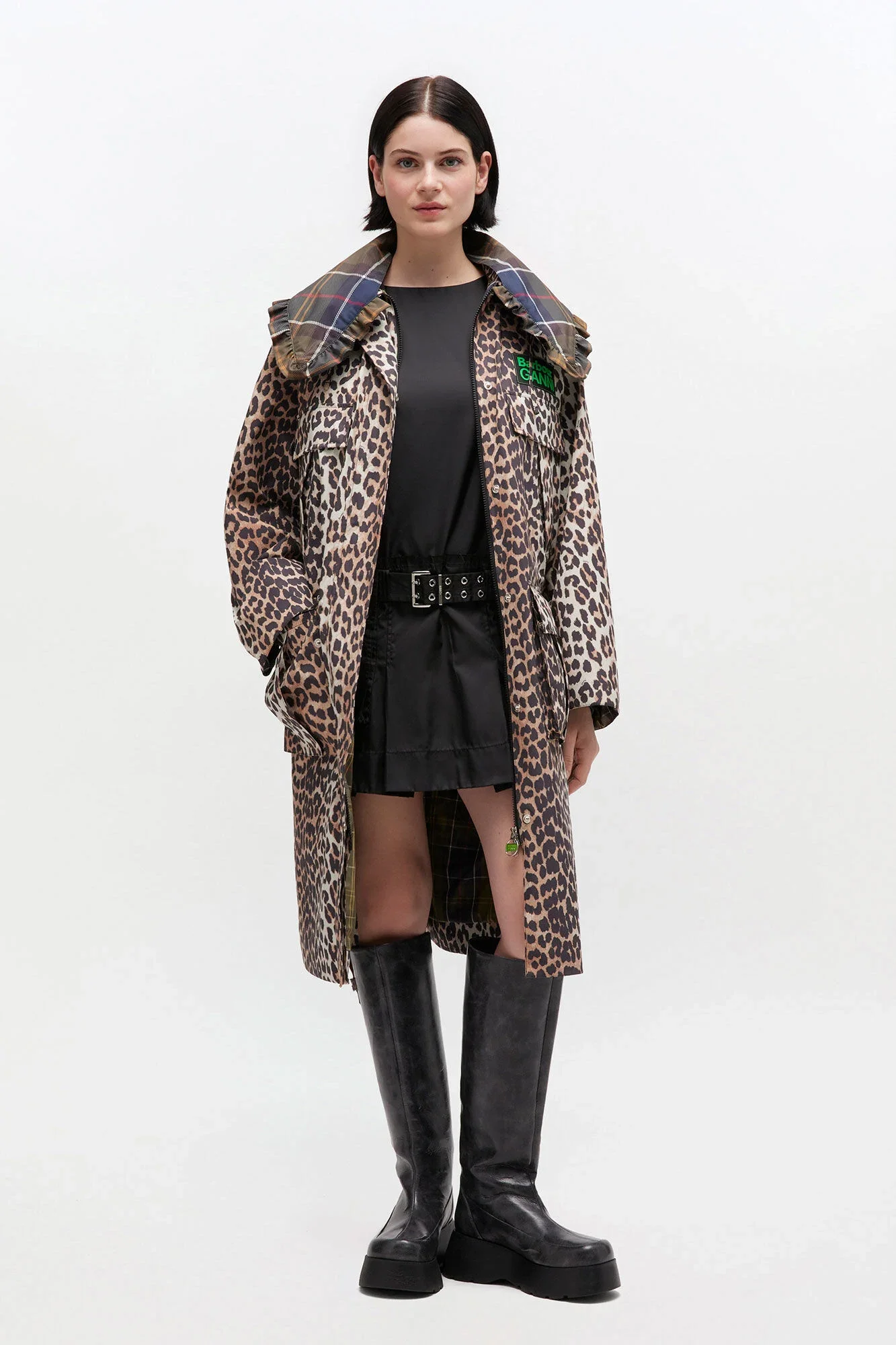 Barbour x GANNI Leopard Print Waterproof Parka Jacket