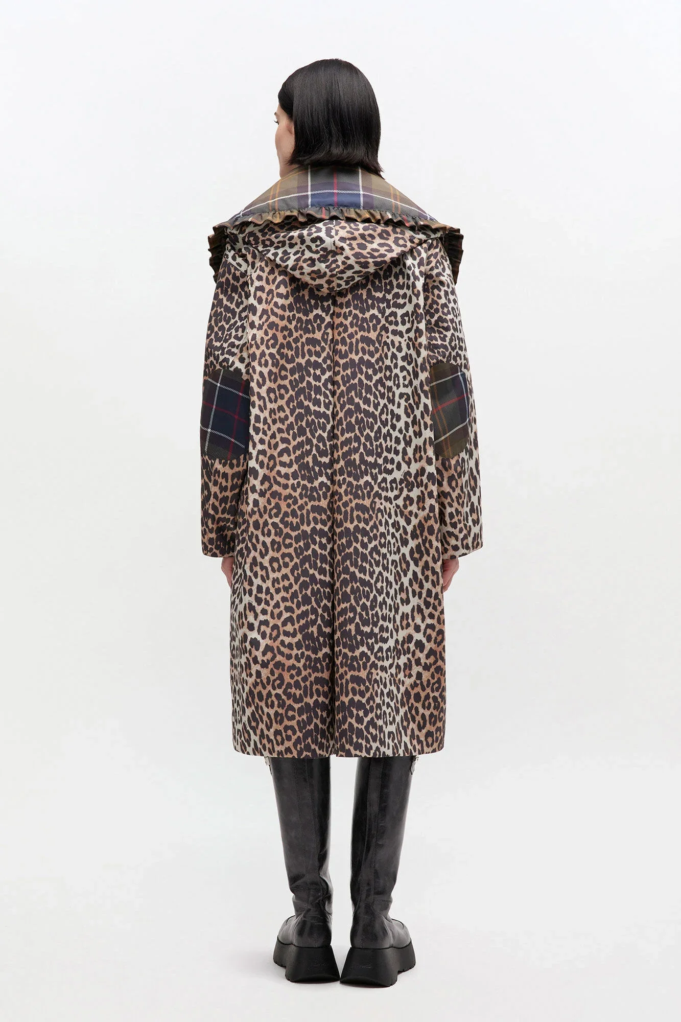 Barbour x GANNI Leopard Print Waterproof Parka Jacket - Image 4
