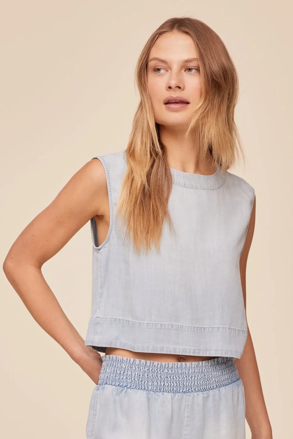 Boxy Button Back Top