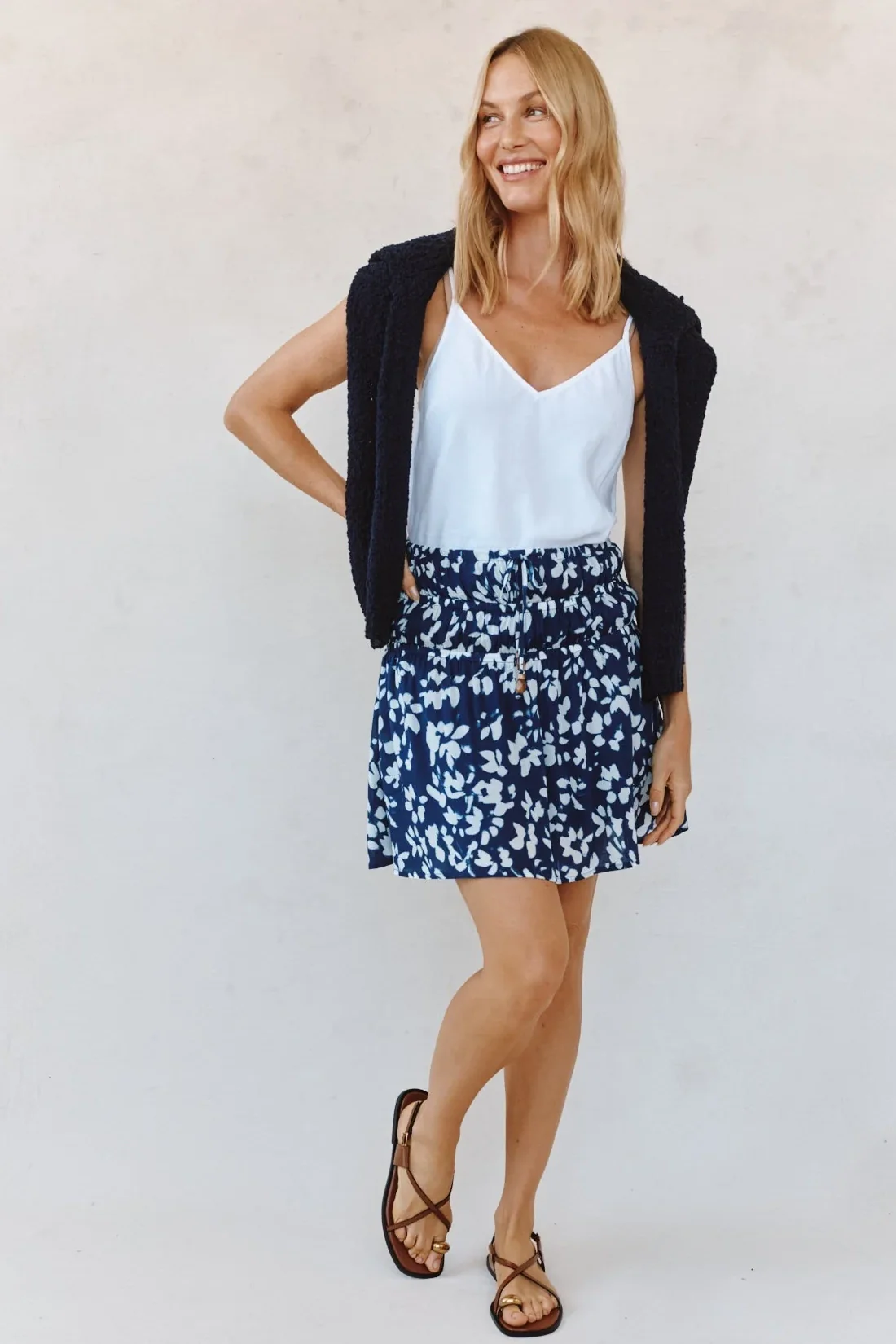 Elastic Gathered Mini Skirt - Image 2