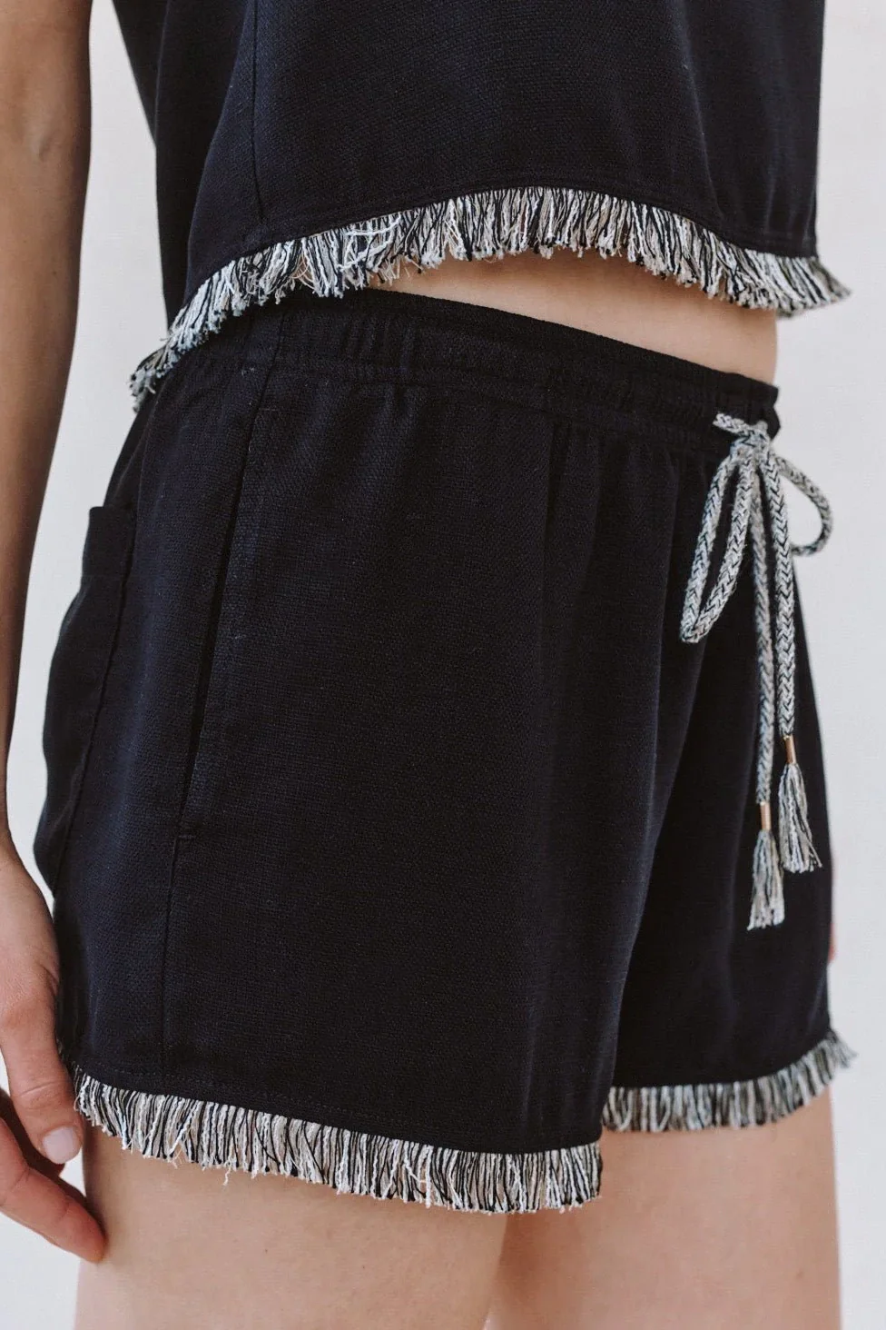 Elastic Waist Fringe Short - Image 2