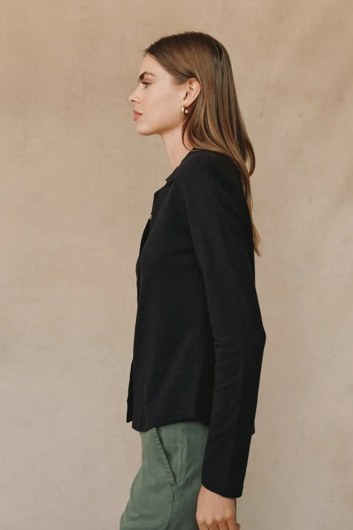 Long Sleeve Knit Button Down - Image 3