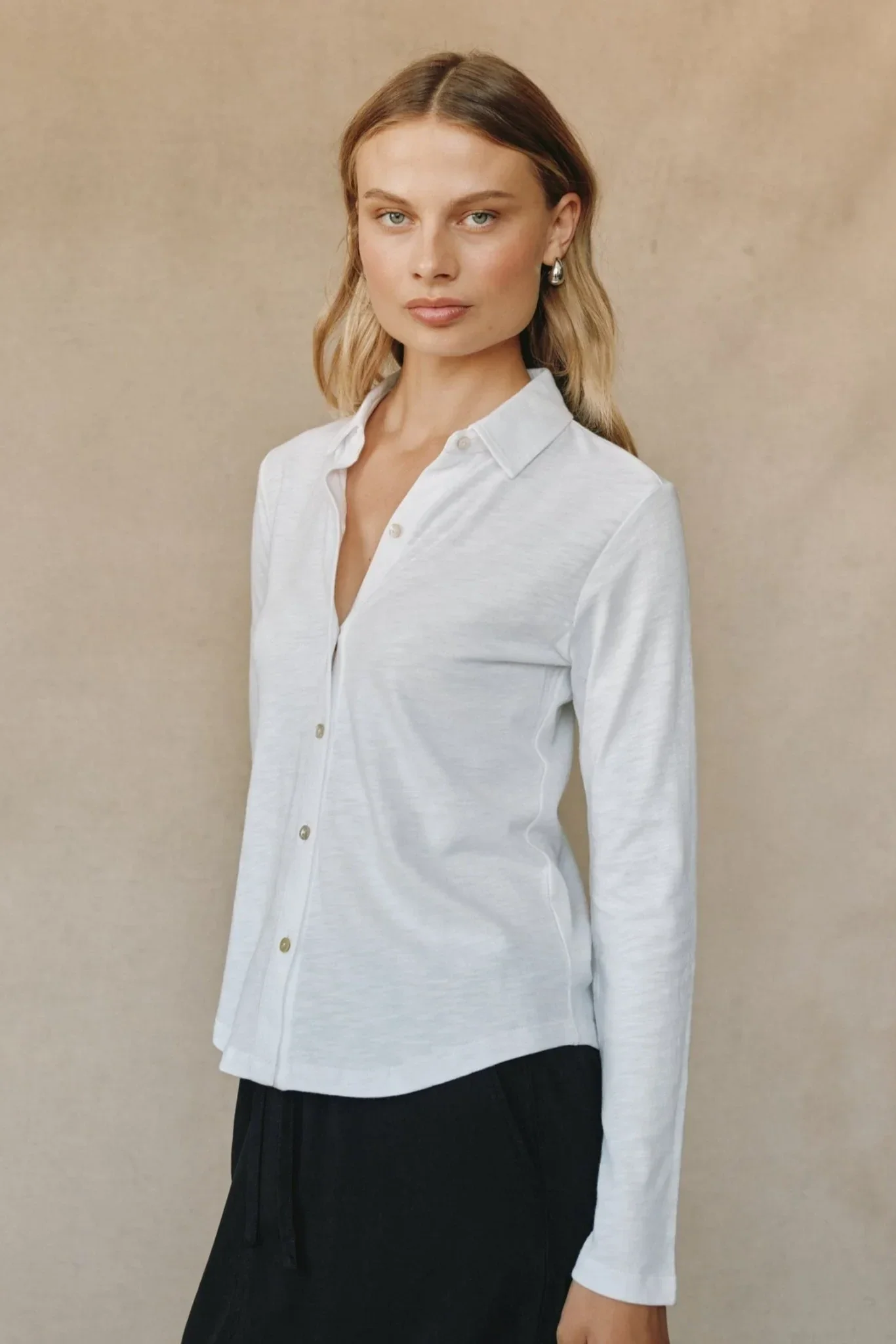Long Sleeve Knit Button Down - Image 3