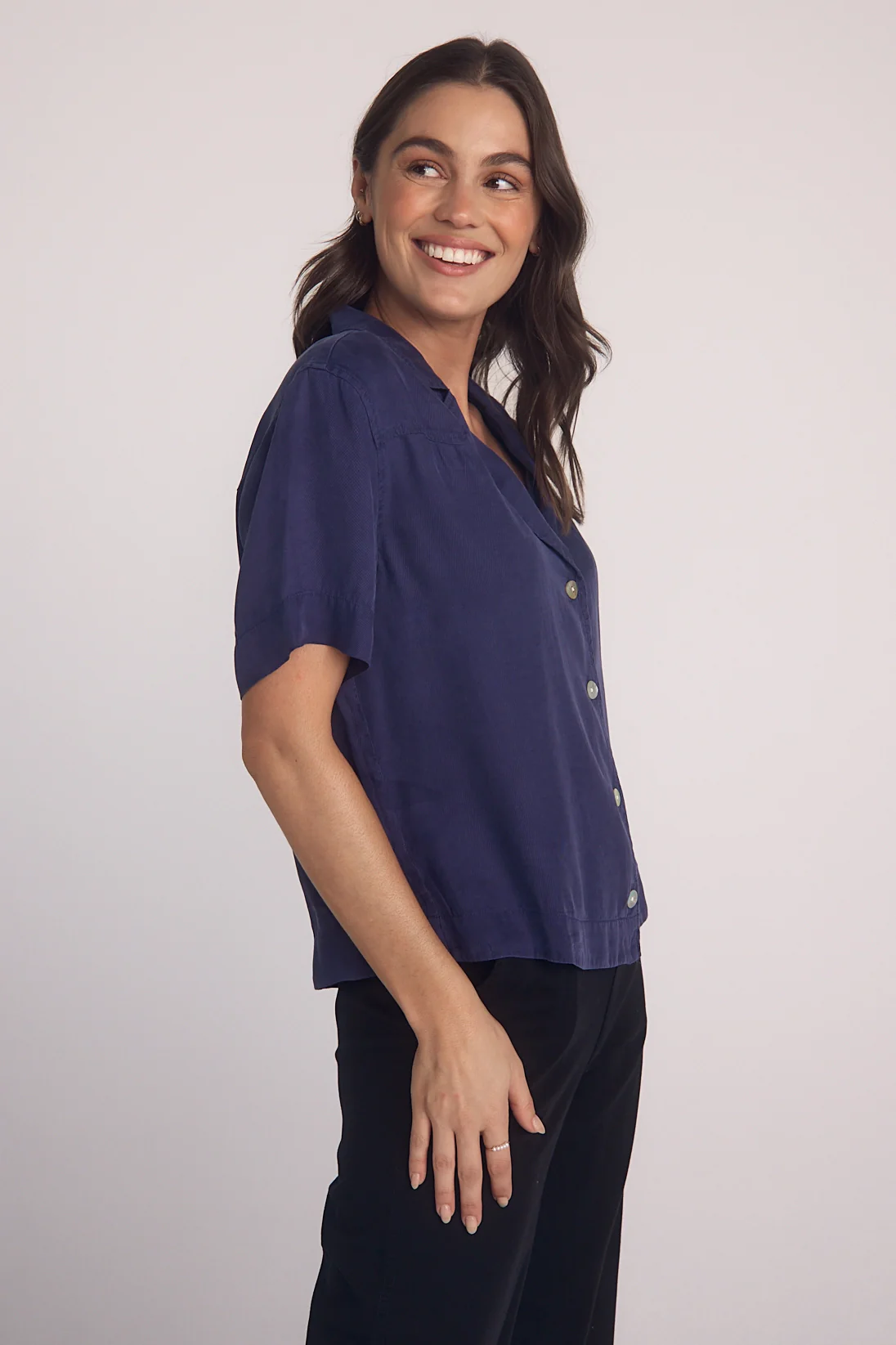 Short Sleeve Flowy Button Down - Image 2