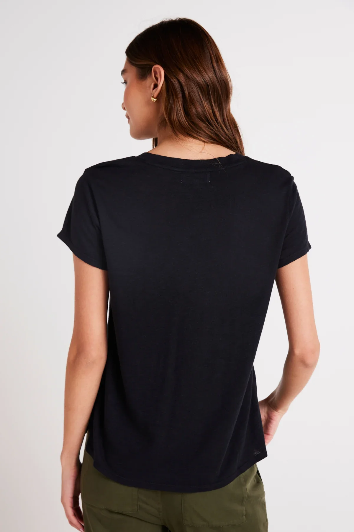 Side Slit V-Neck Tee - Image 3