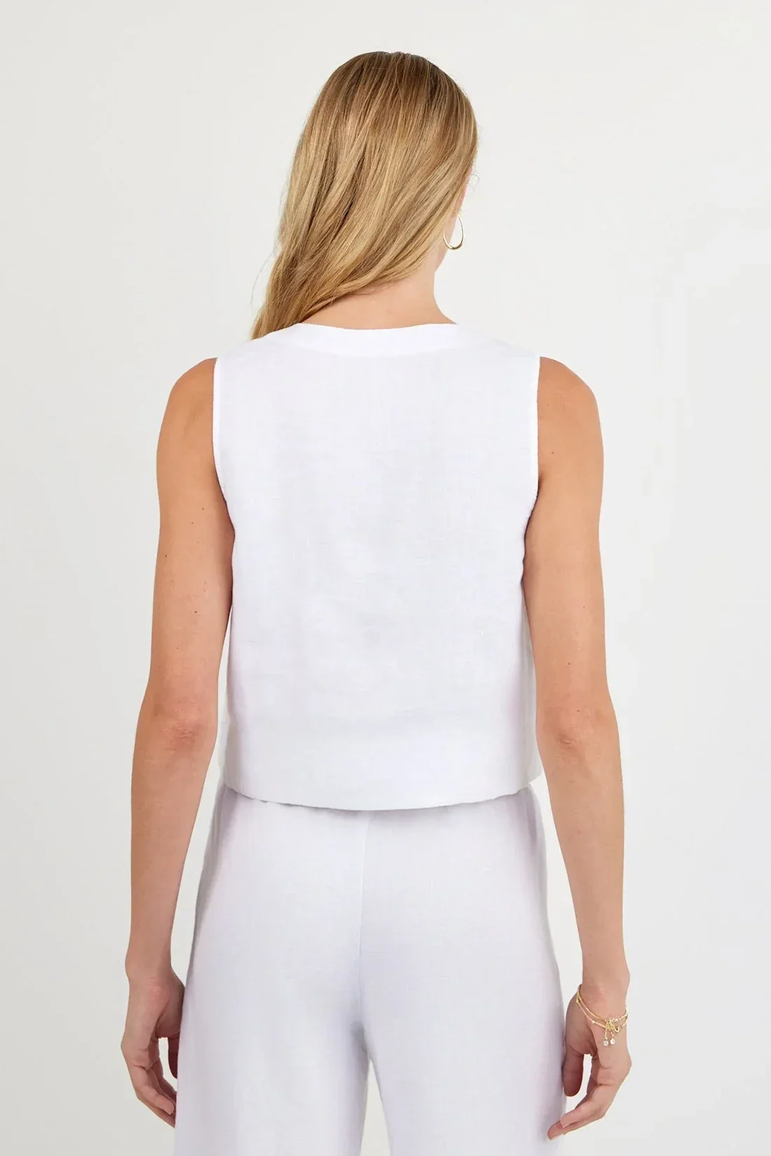 Sleeveless Half Placket Top - Image 3