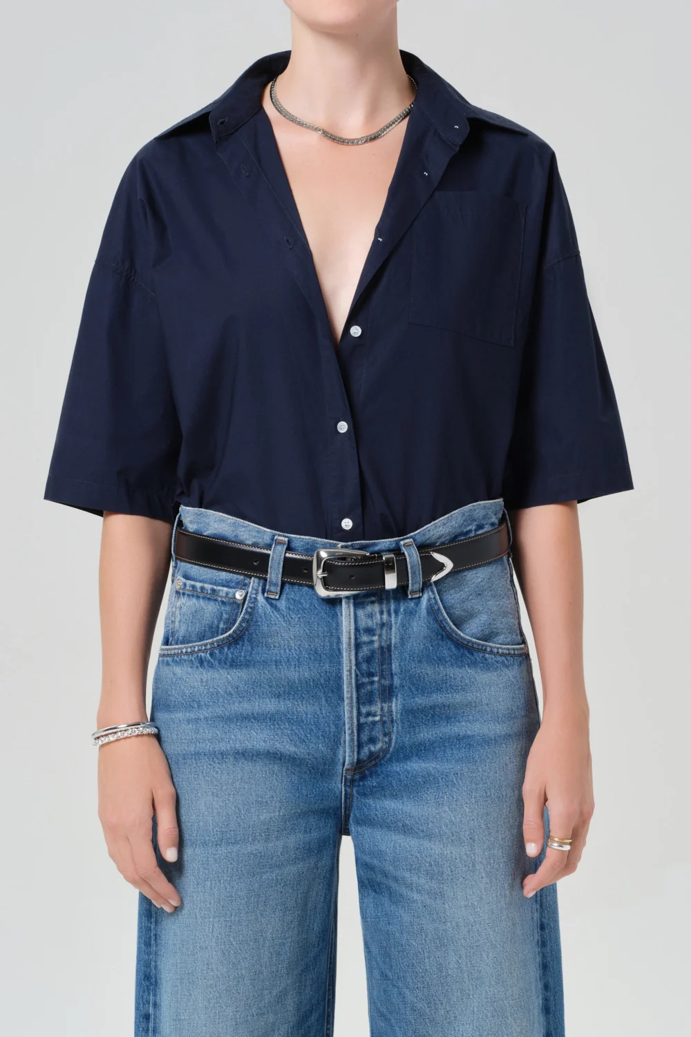 Frances Cropped Cape Button Up