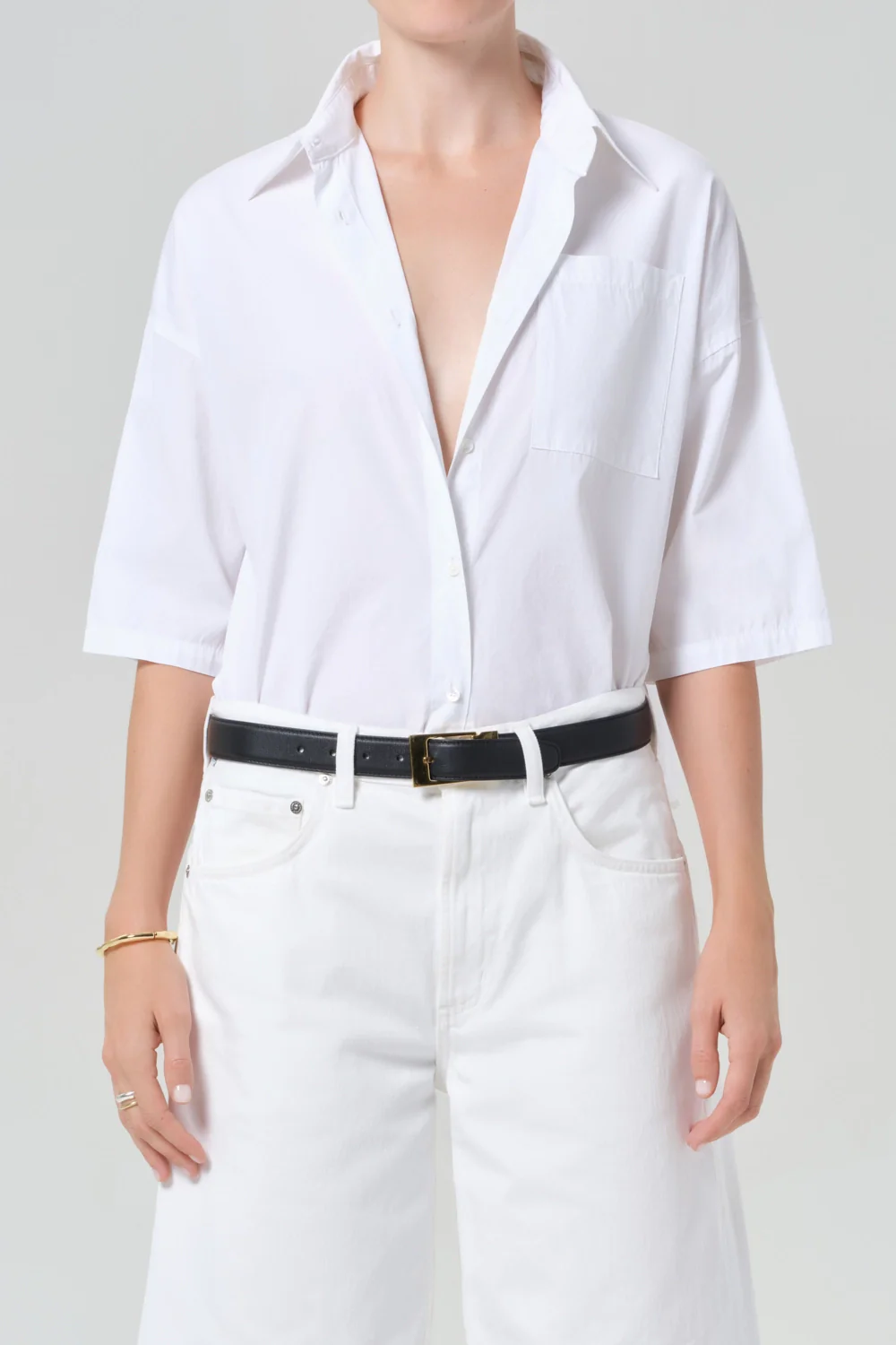 Frances Cropped Cape Button Up