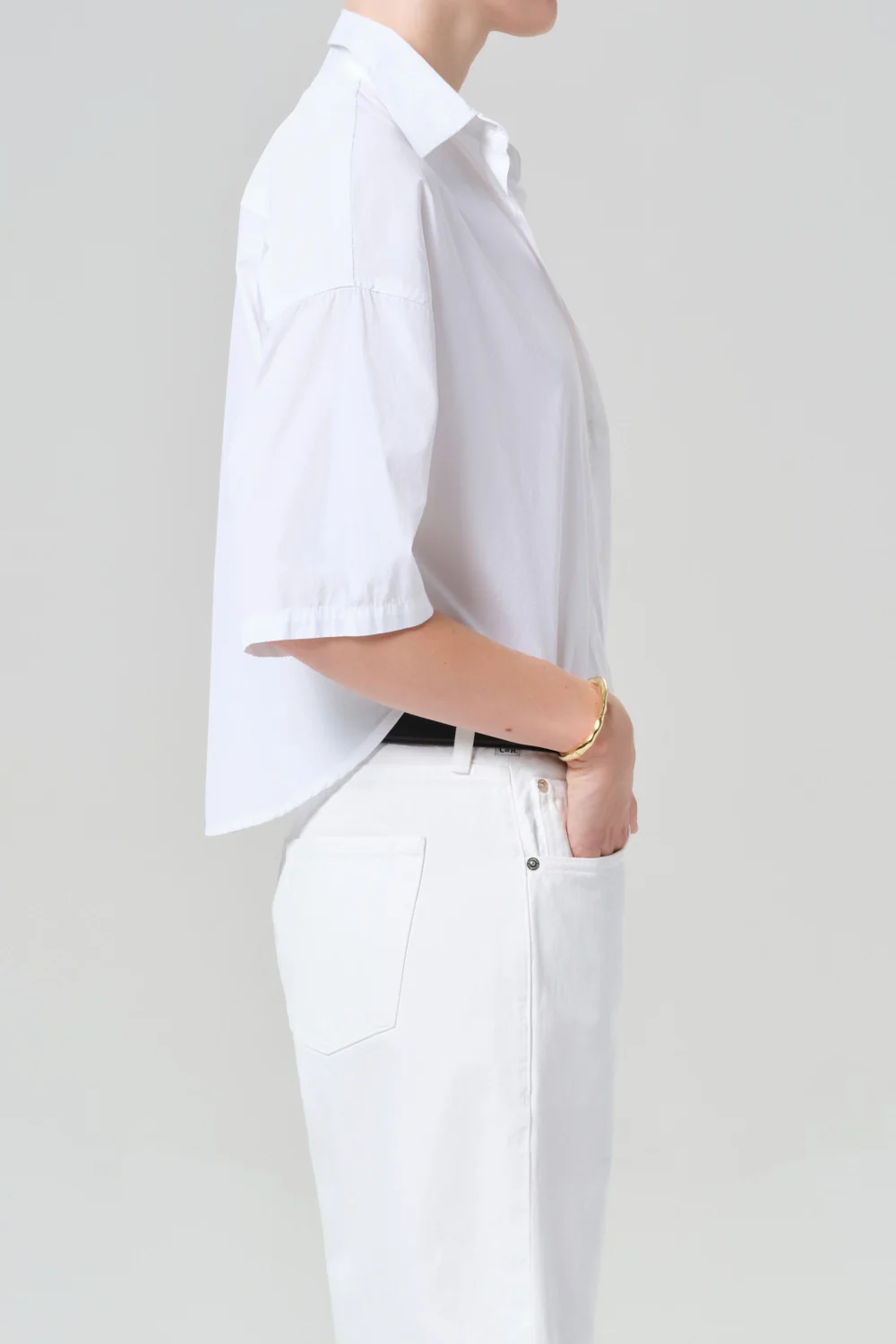 Frances Cropped Cape Button Up - Image 2