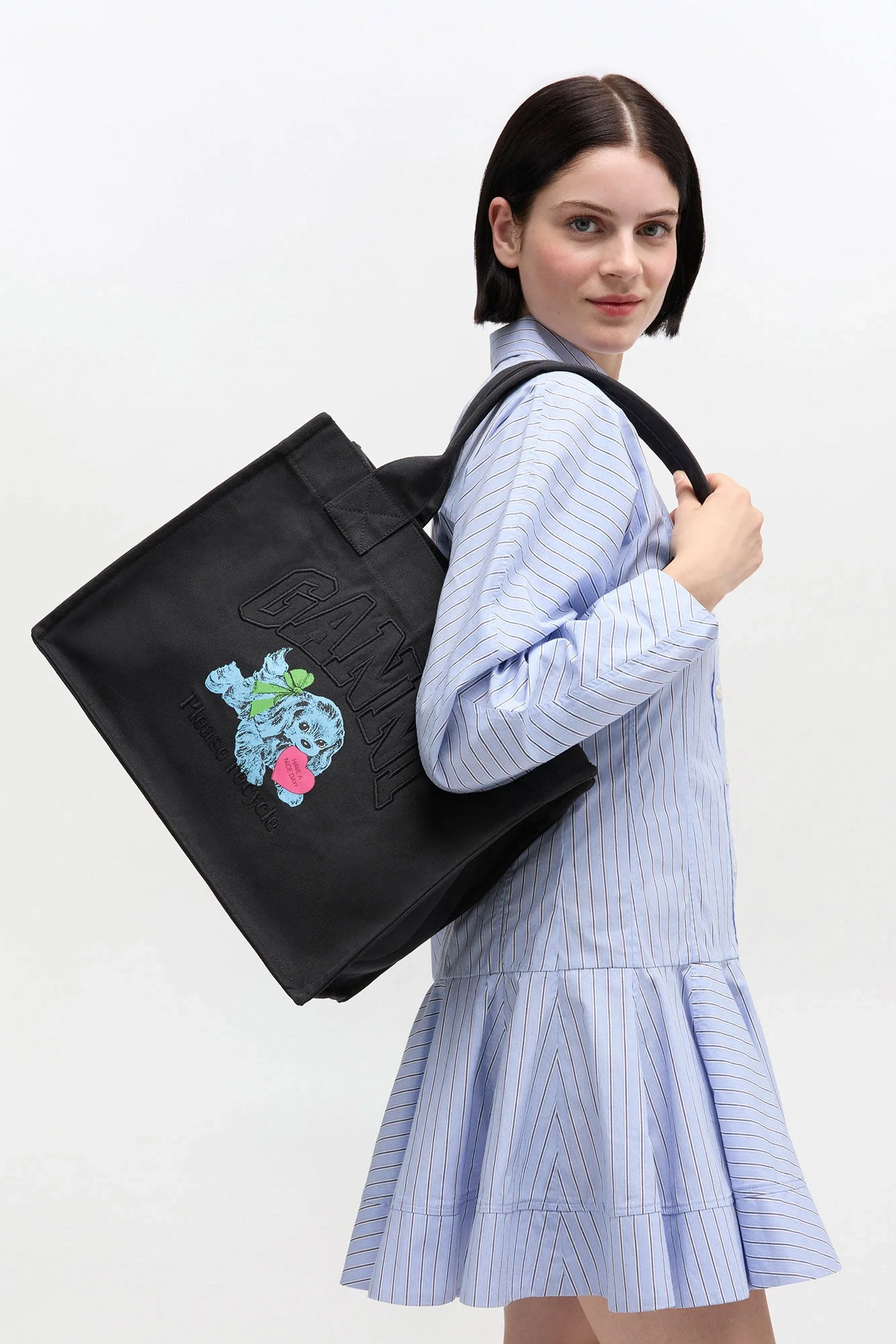 Black Puppy Large Tote - Image 4