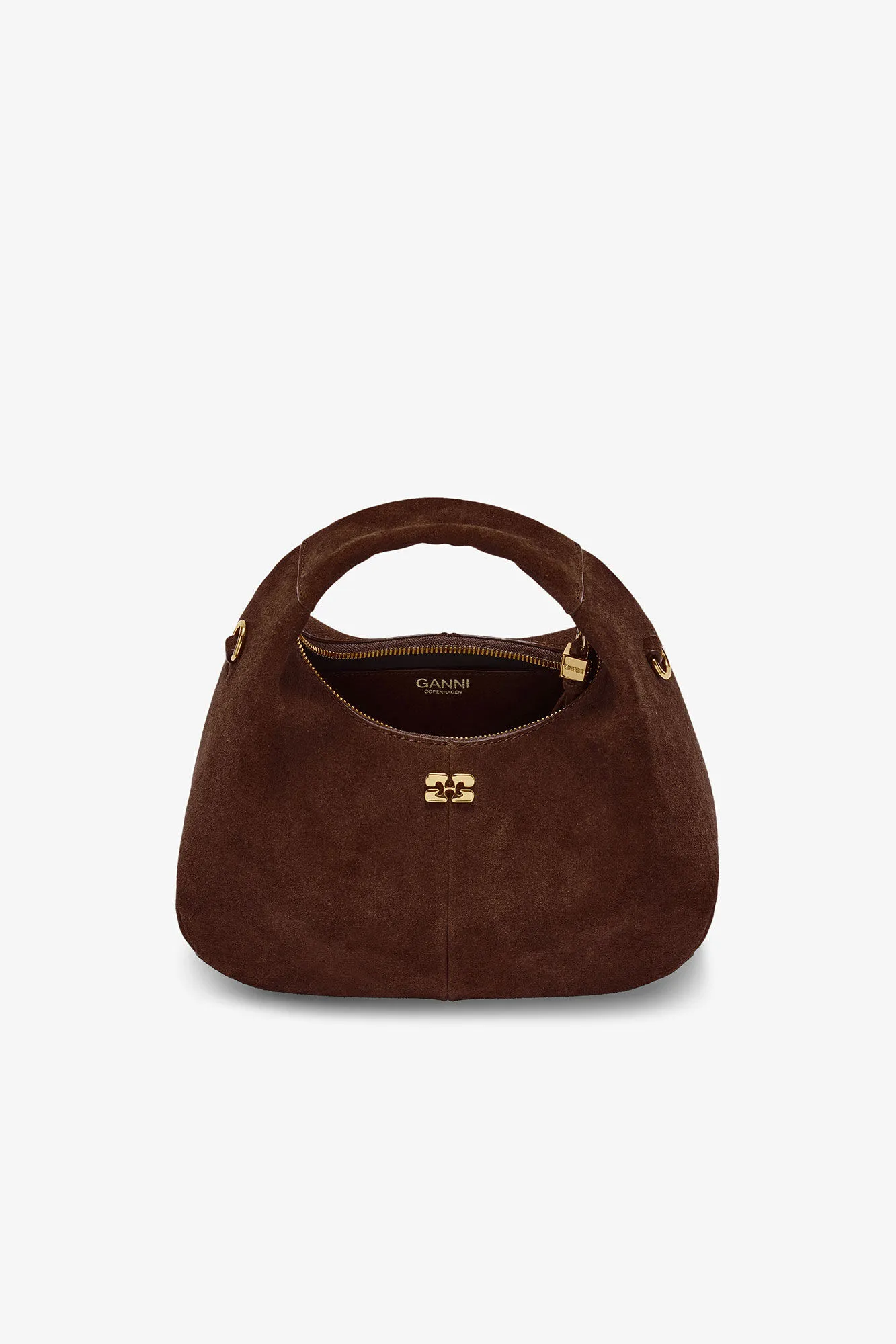 Brown Suede Mini Hobo Bag - Image 3