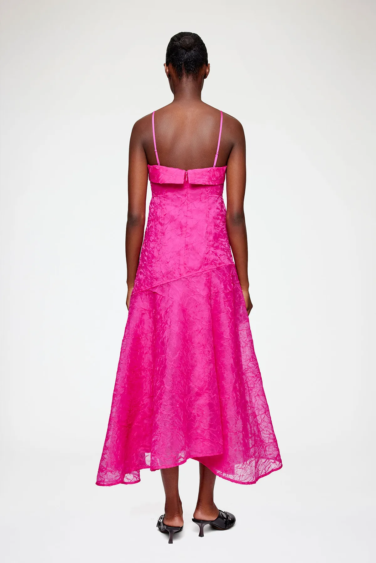 Dress in Pink Shibori Organza - Image 3