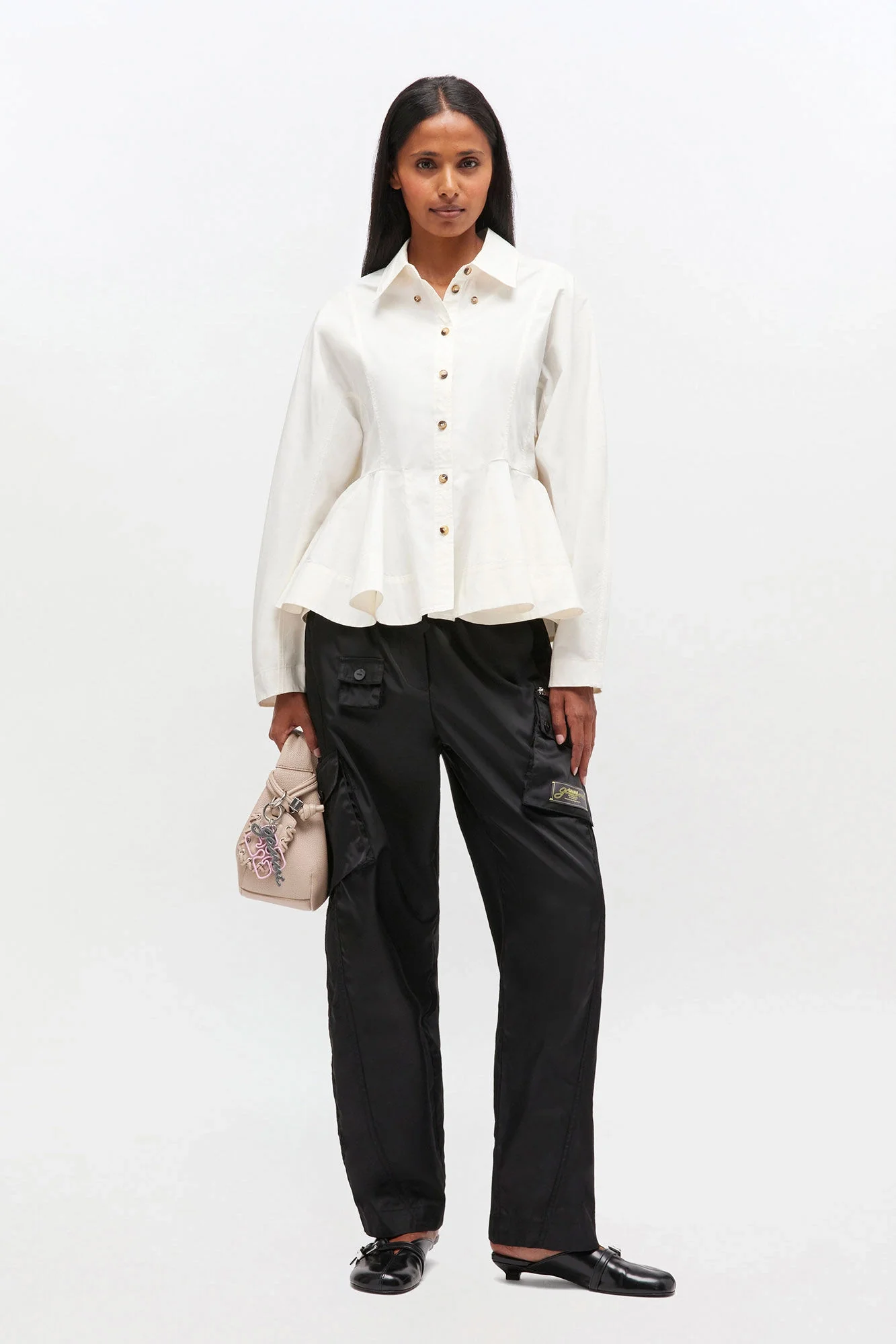 Ivory Peplum Shirt - Image 3