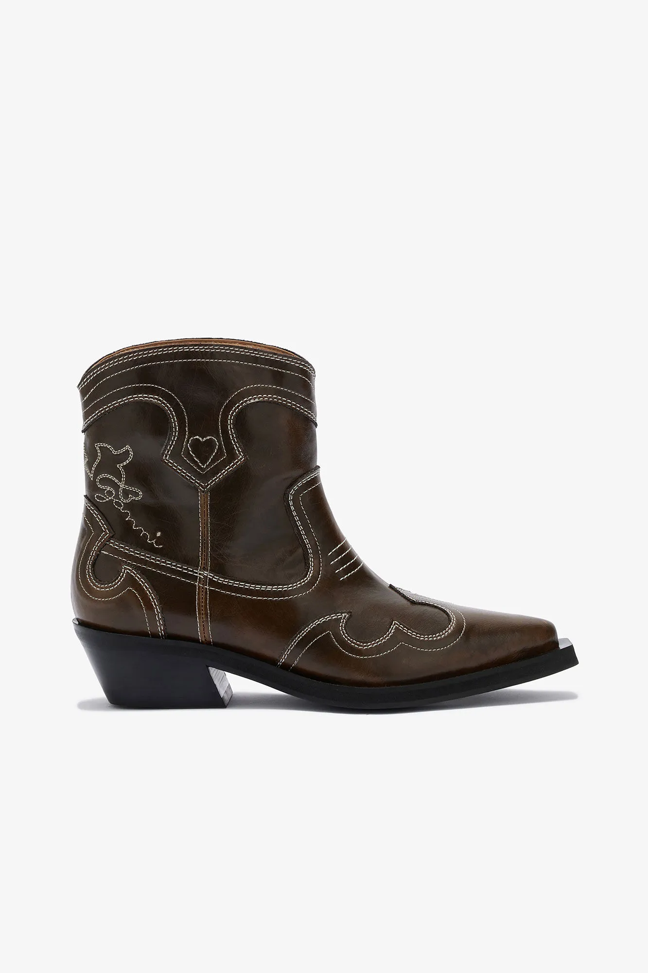Low Shaft Embroidered Western Boots