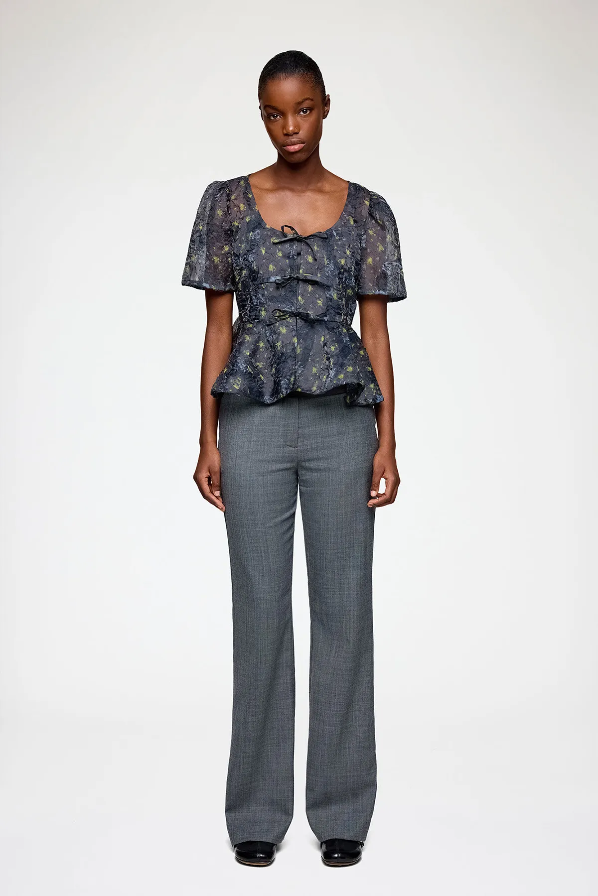 Peplum Blouse in Shibori Organza - Image 2