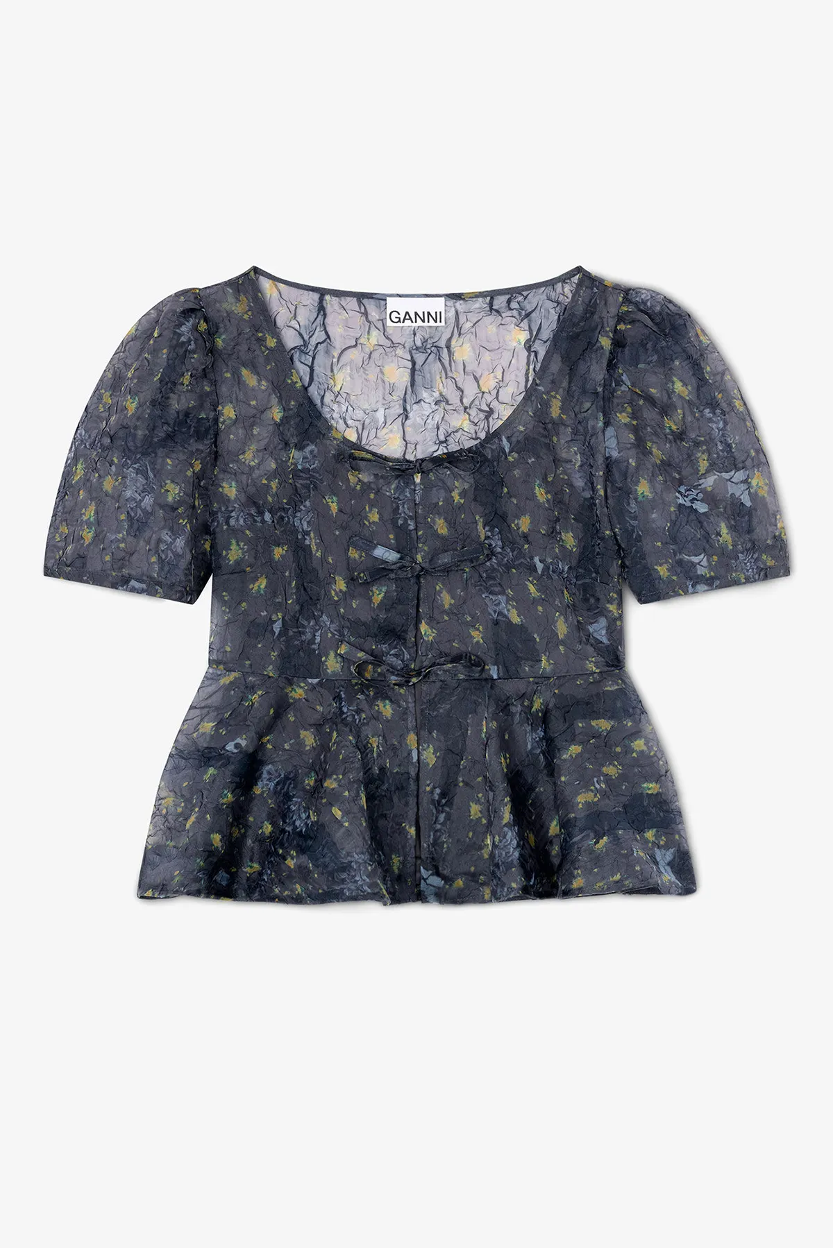 Peplum Blouse in Shibori Organza - Image 4