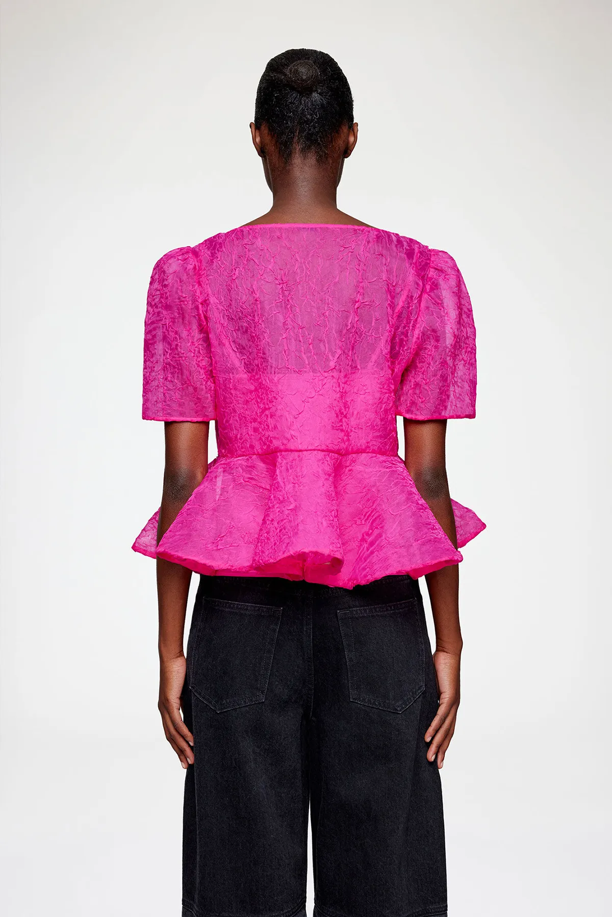 Peplum Blouse in Shibori Organza - Image 3