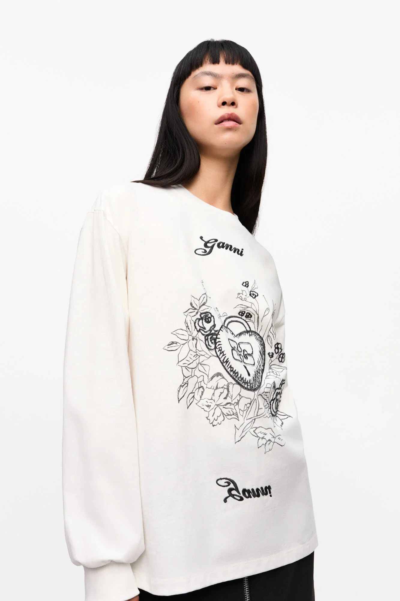 White Re-cut Heavy Long Sleeve T-shirt