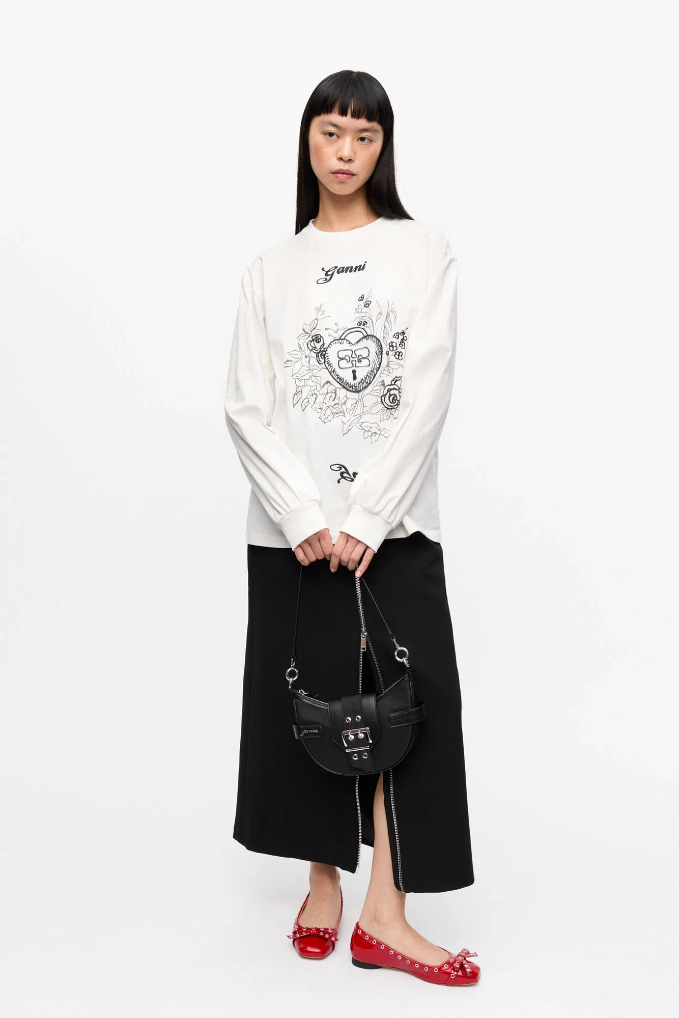 White Re-cut Heavy Long Sleeve T-shirt - Image 2