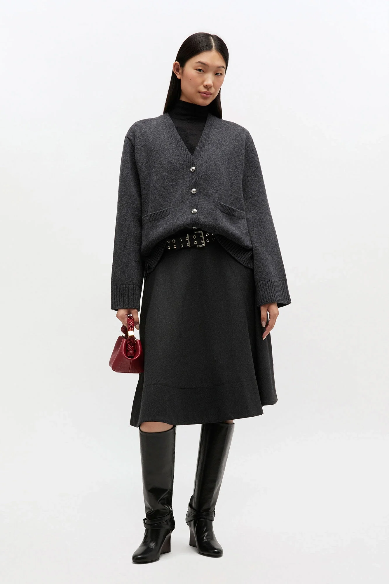 Wool Suiting Wrap Skirt - Image 3