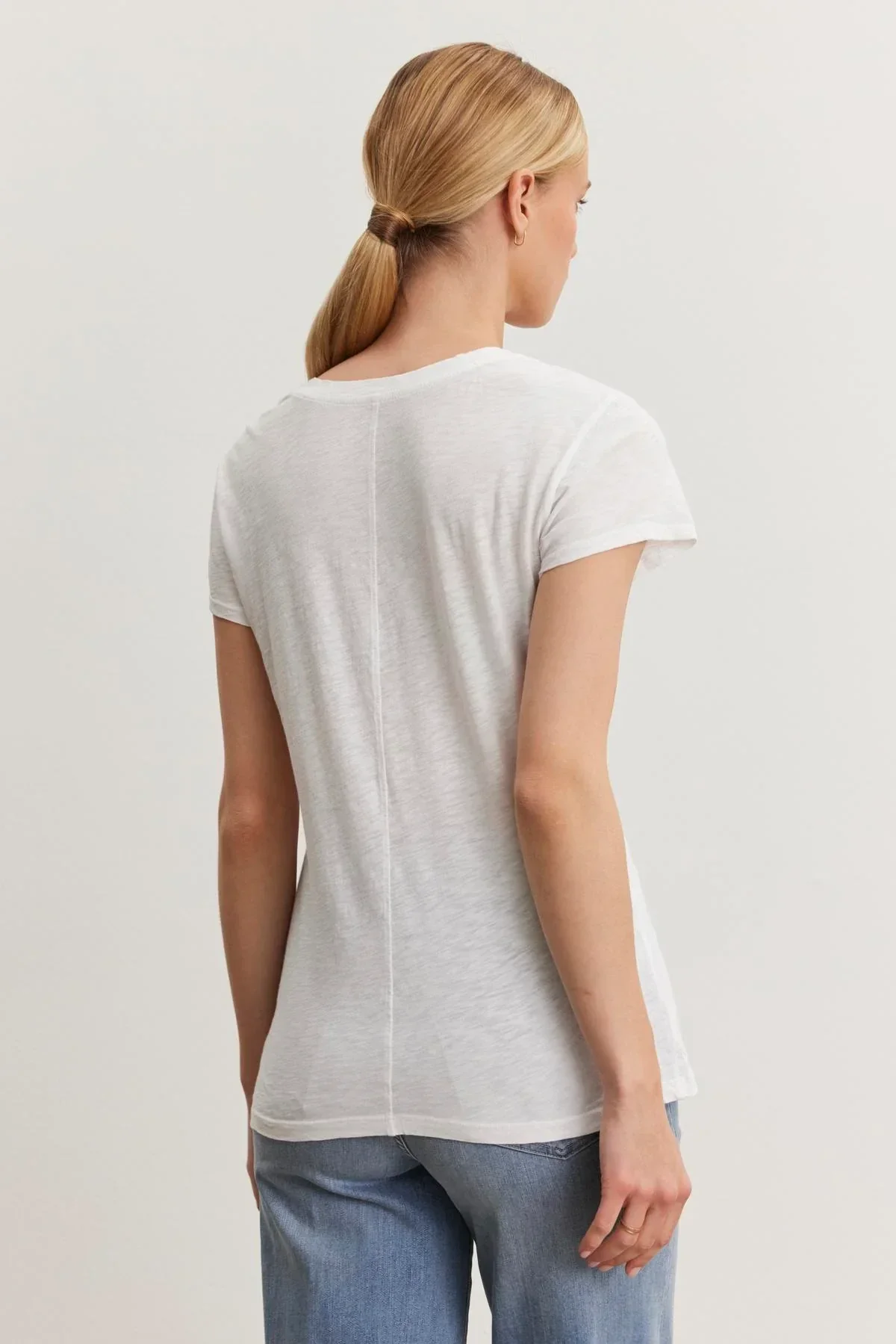 Odelia Cotton Slub Crew Neck Tee - Image 3