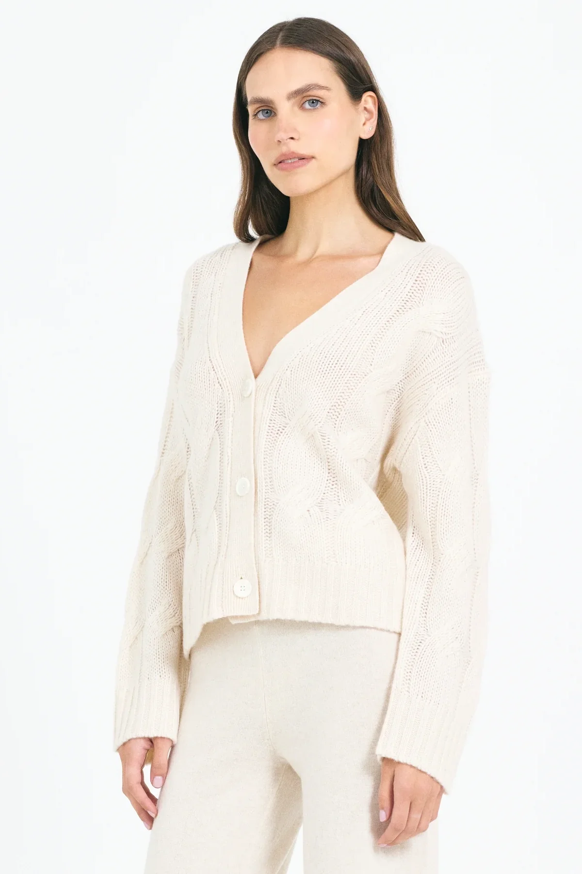 Aster Cable Cashmere Cardigan - Image 2
