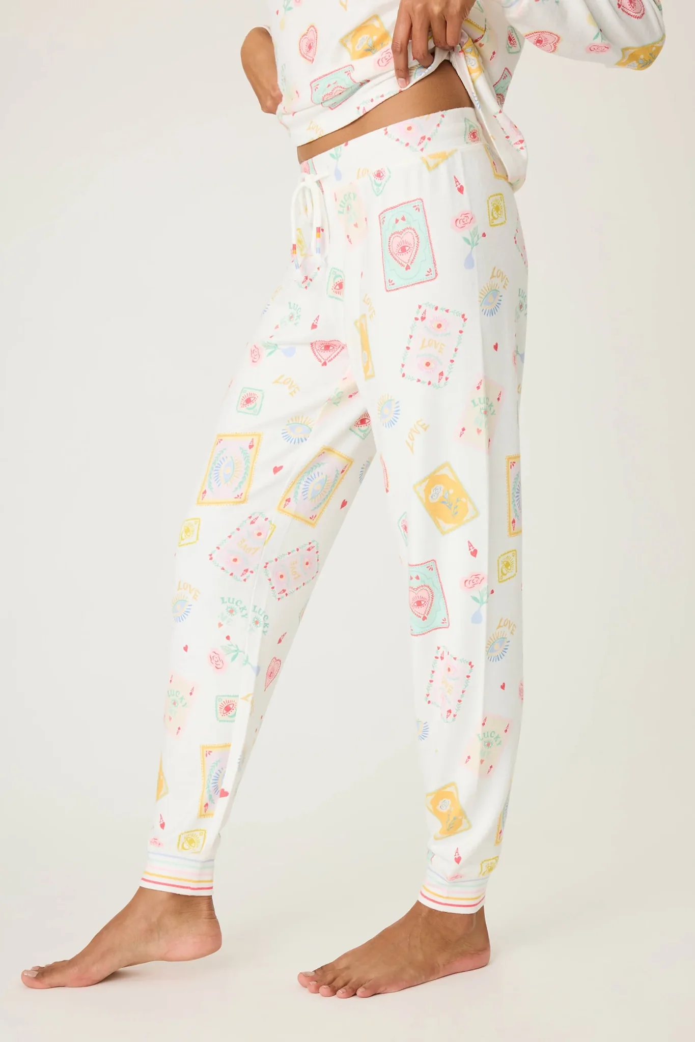 Lucky Me Tarot Card Print Jammie Pants - Image 2