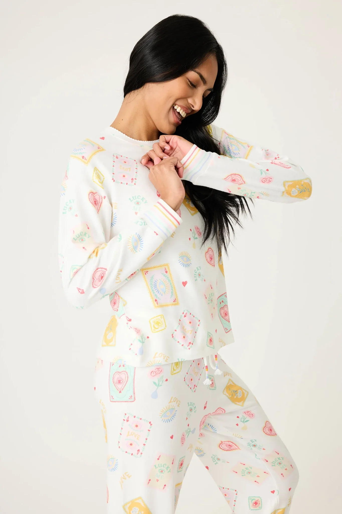 Lucky Me Tarot Card Print Long Sleeve Top - Image 2