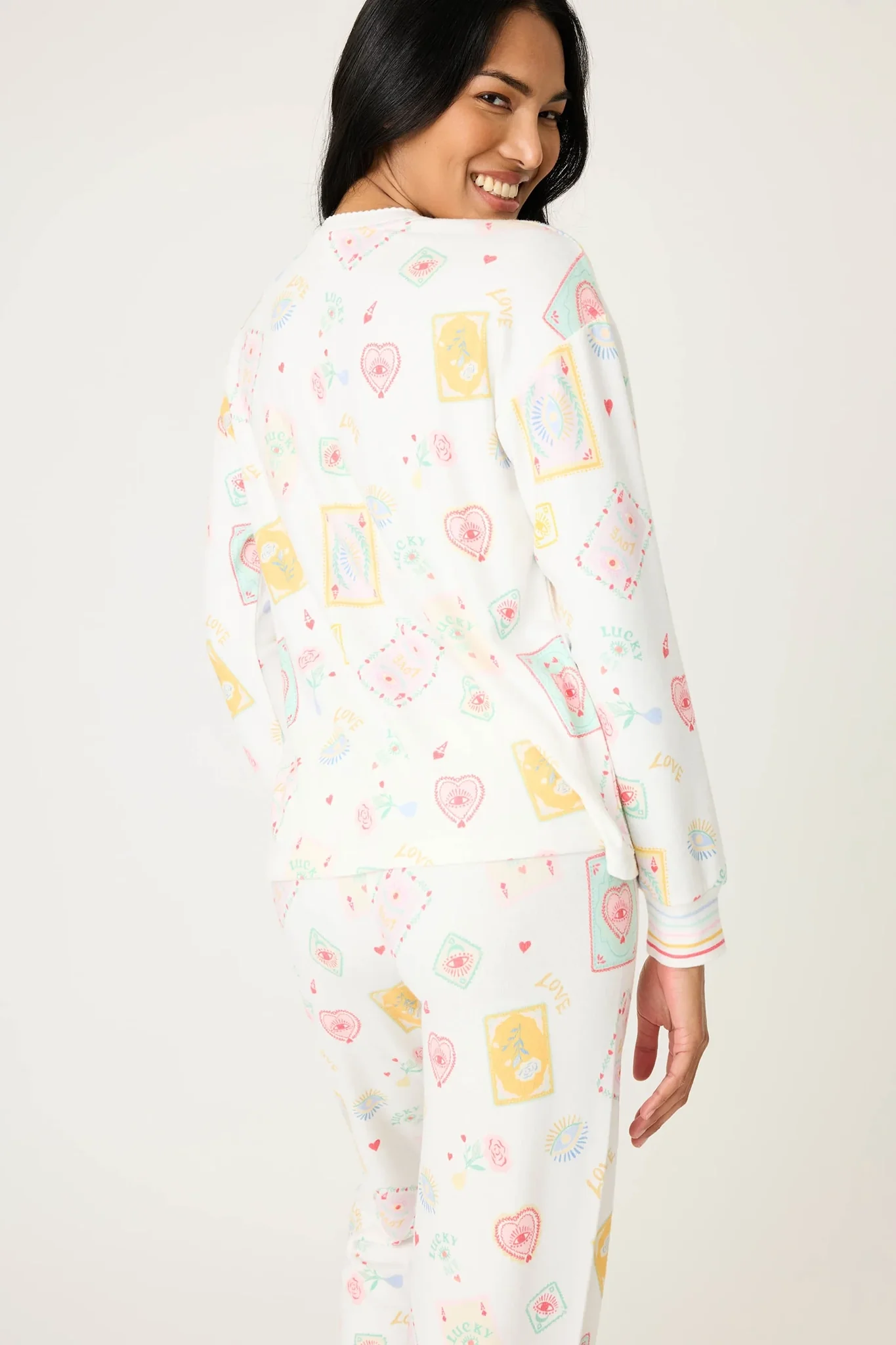 Lucky Me Tarot Card Print Long Sleeve Top - Image 3