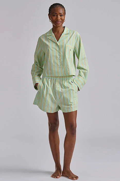 Crop Long Sleeve Short PJ Set