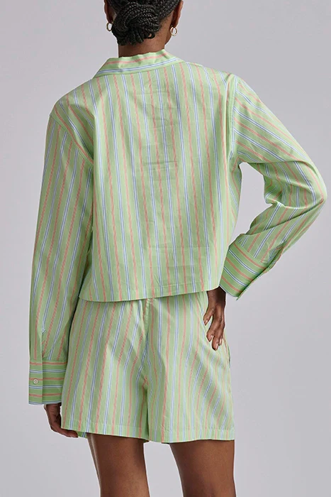 Crop Long Sleeve Short PJ Set - Image 4