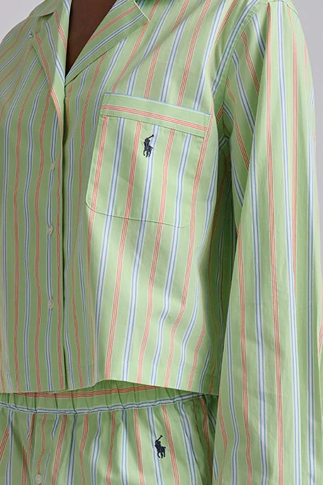 Crop Long Sleeve Short PJ Set - Image 5