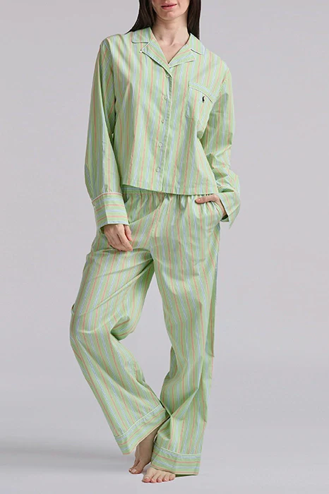 Striped Poplin Long-Sleeve Pajama Set - Image 3