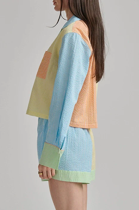 Striped Seersucker Shirt & Boxer PJ Set - Image 3