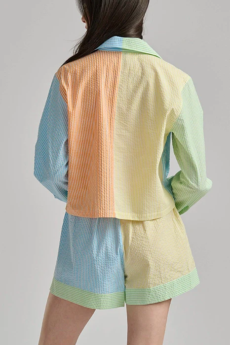 Striped Seersucker Shirt & Boxer PJ Set - Image 4