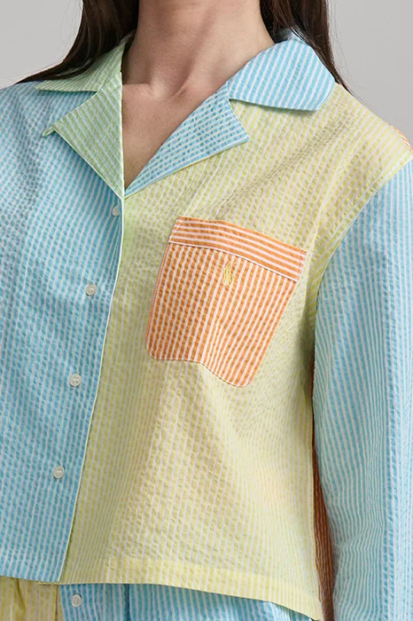 Striped Seersucker Shirt & Boxer PJ Set - Image 5
