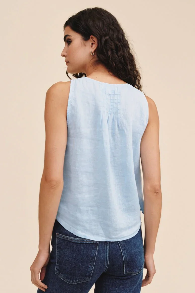 Sleeveless Pintuck V Neck Top - Image 3