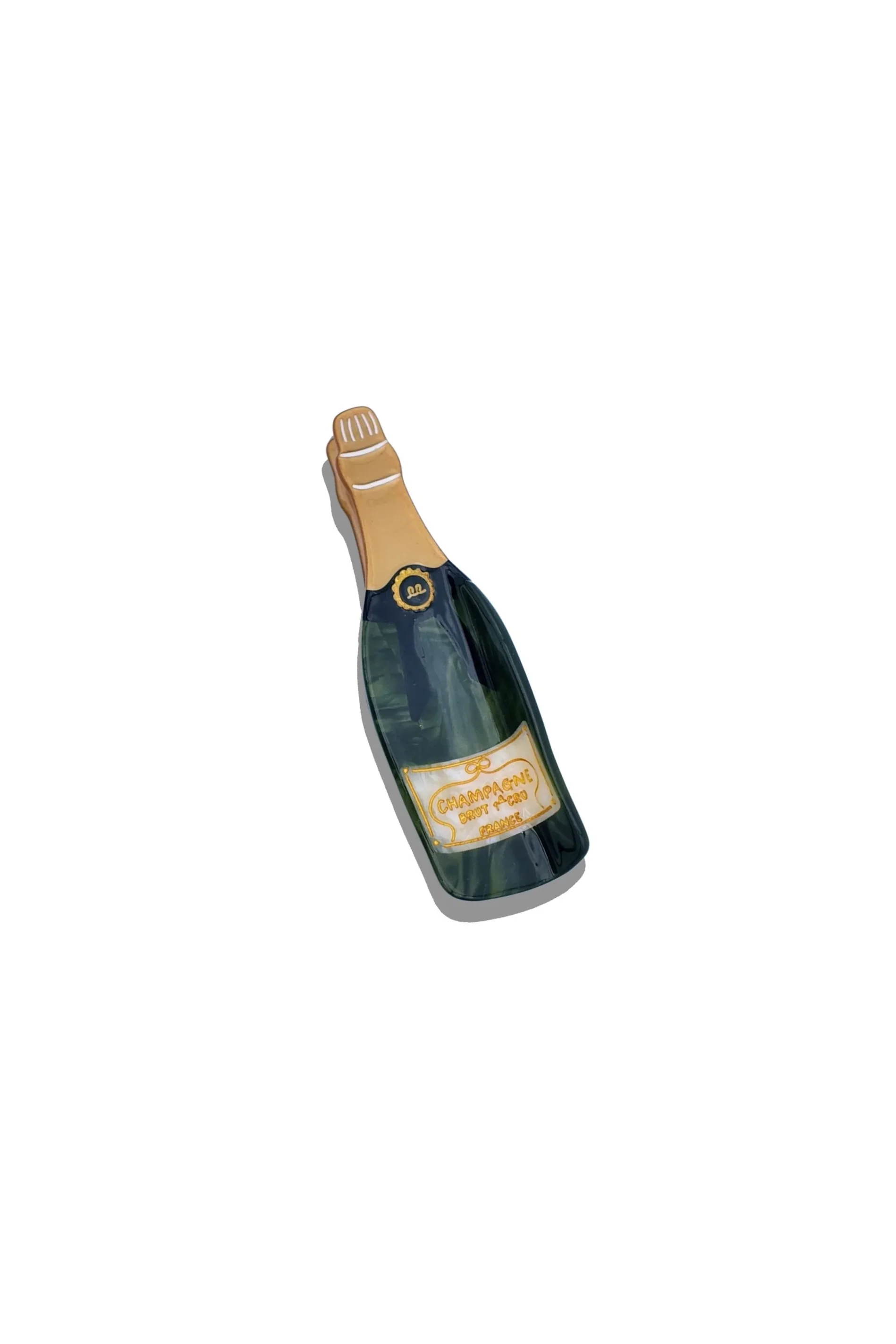 Hand-painted Champagne Claw Hair Clip