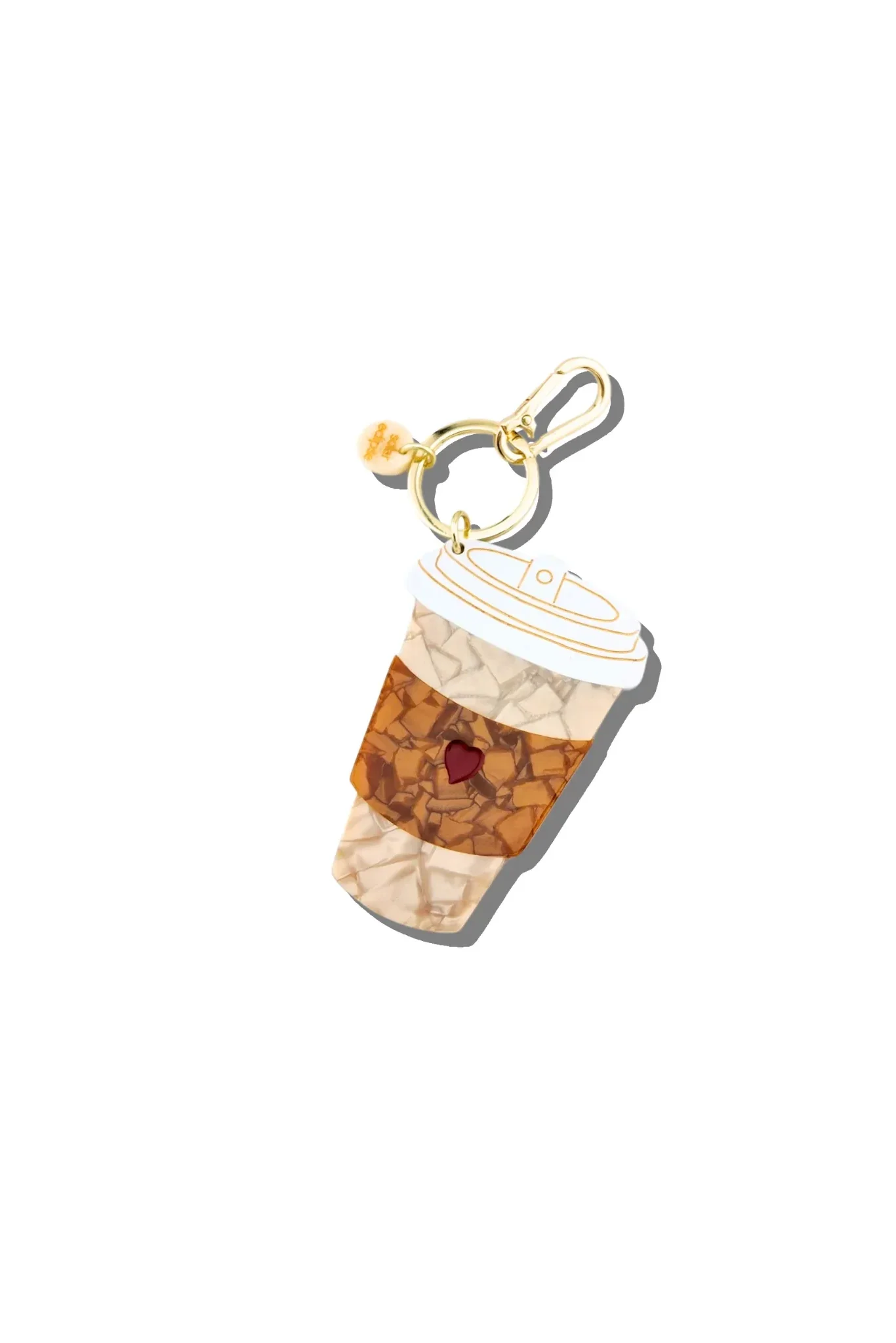 Hand-painted Coffee Cup Bag Charm + Keychain