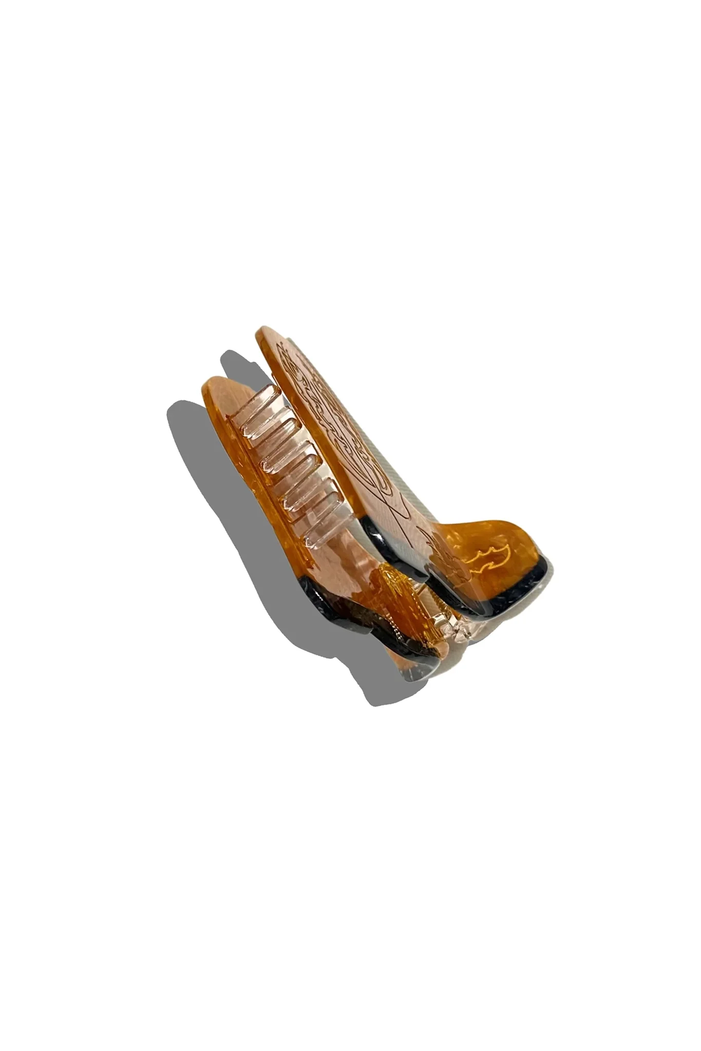 Hand-painted Cowboy Boot Claw Hair Clip - Image 2