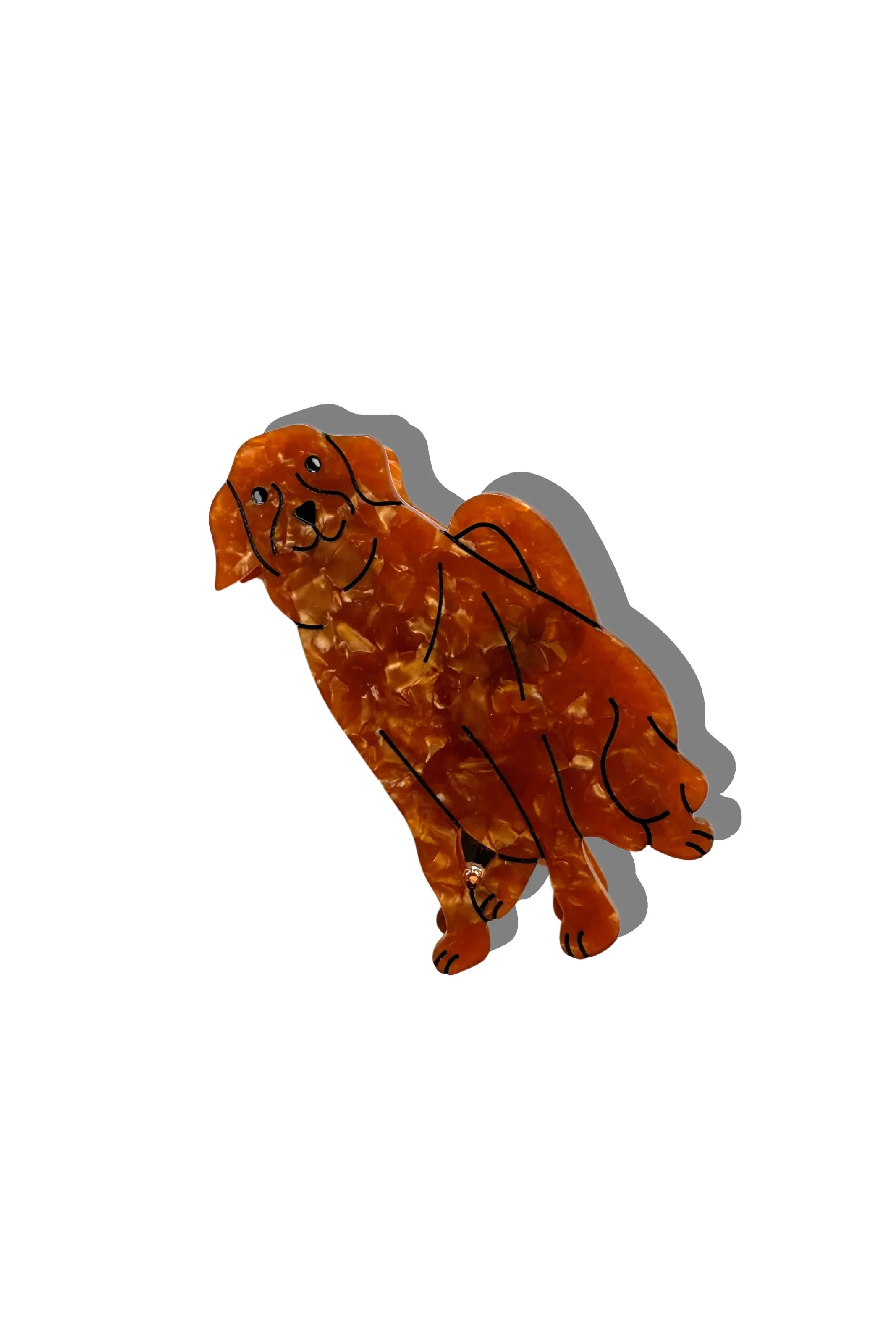 Hand-painted Golden Retriever Dog Claw Hair Clip