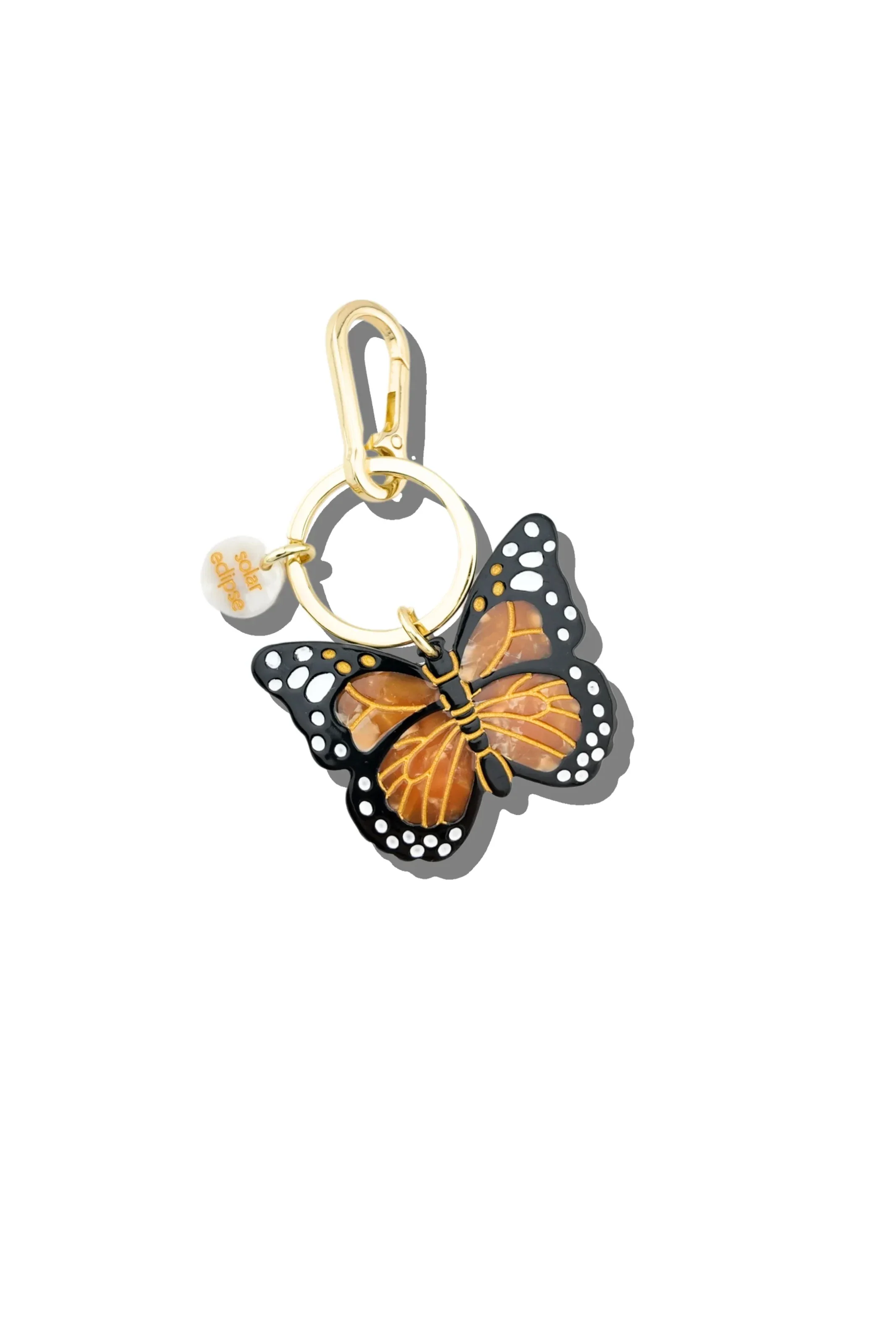 Hand-painted Monarch Butterfly Bag Charm + Keychain