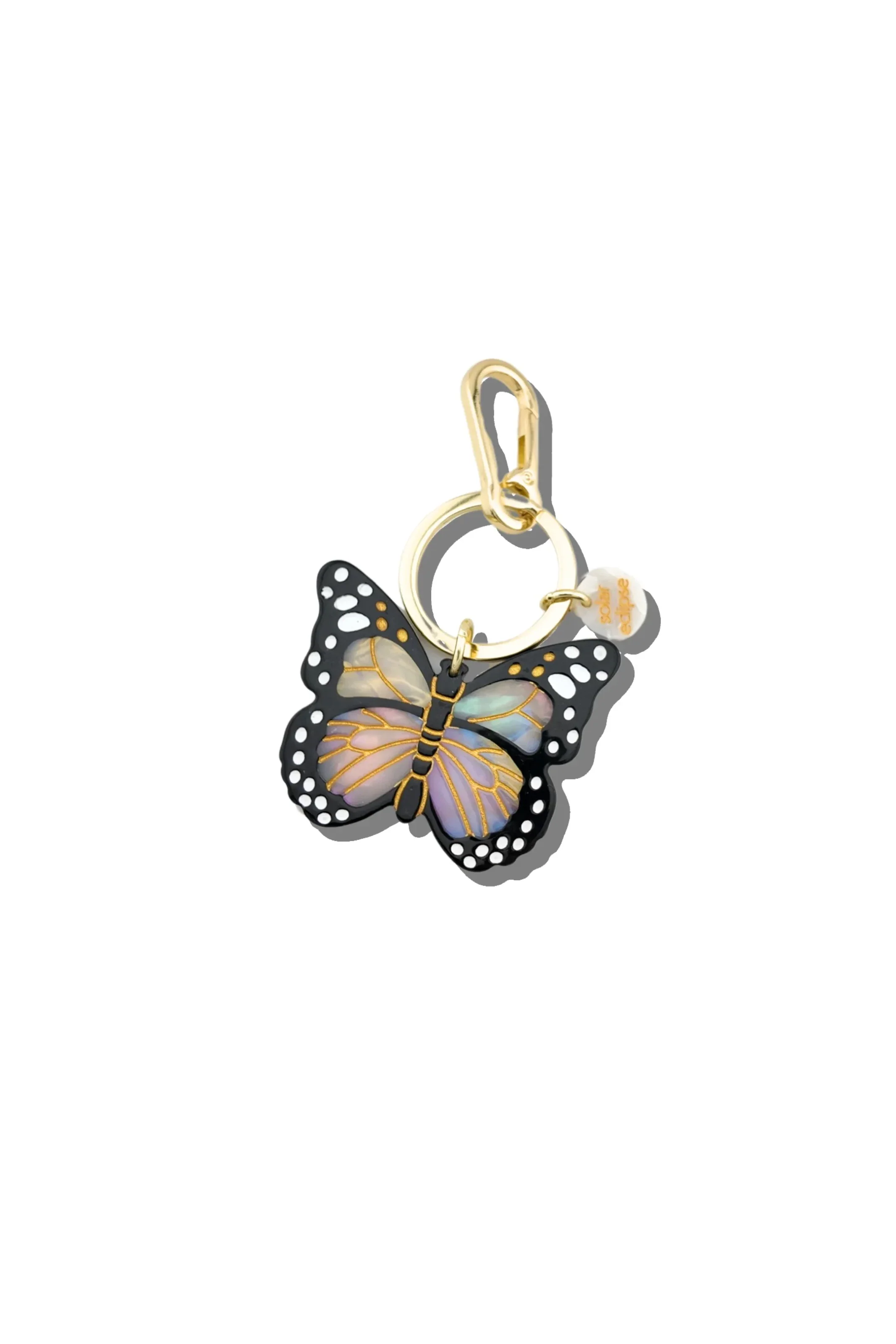 Hand-painted Monarch Butterfly Bag Charm + Keychain