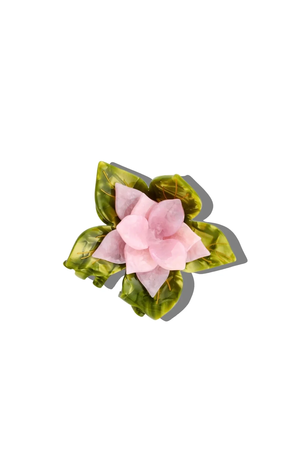 Hand-Painted Origami Magnolia Flower Hair Clip
