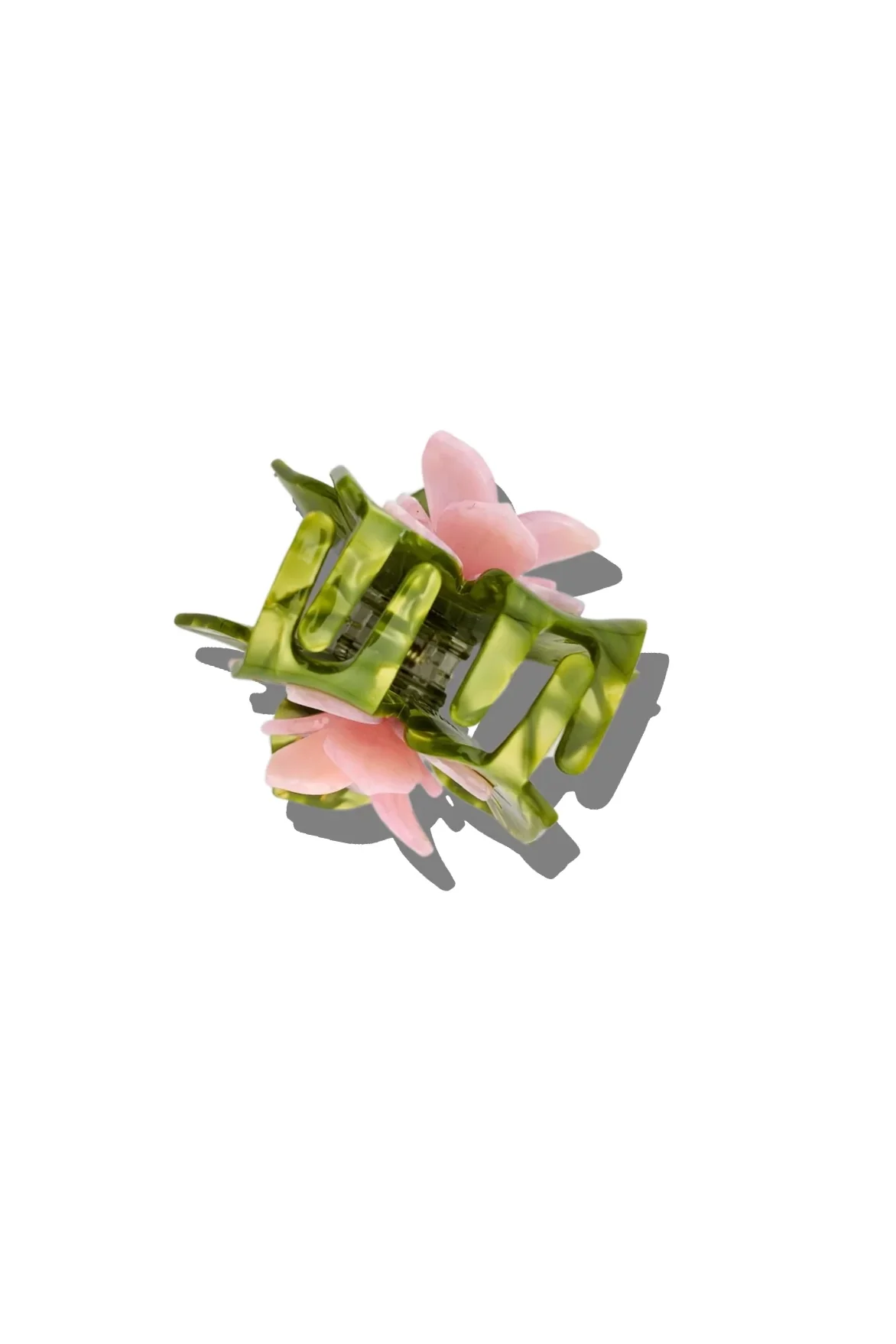 Hand-Painted Origami Magnolia Flower Hair Clip - Image 2