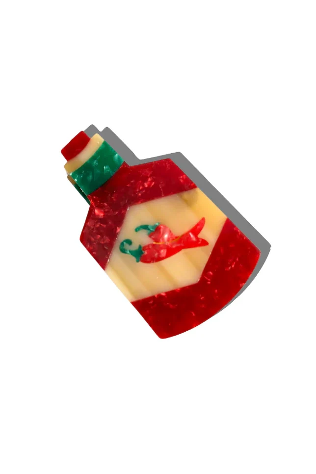 Hand-painted Spicy Hot Sauce Claw Hair Clip