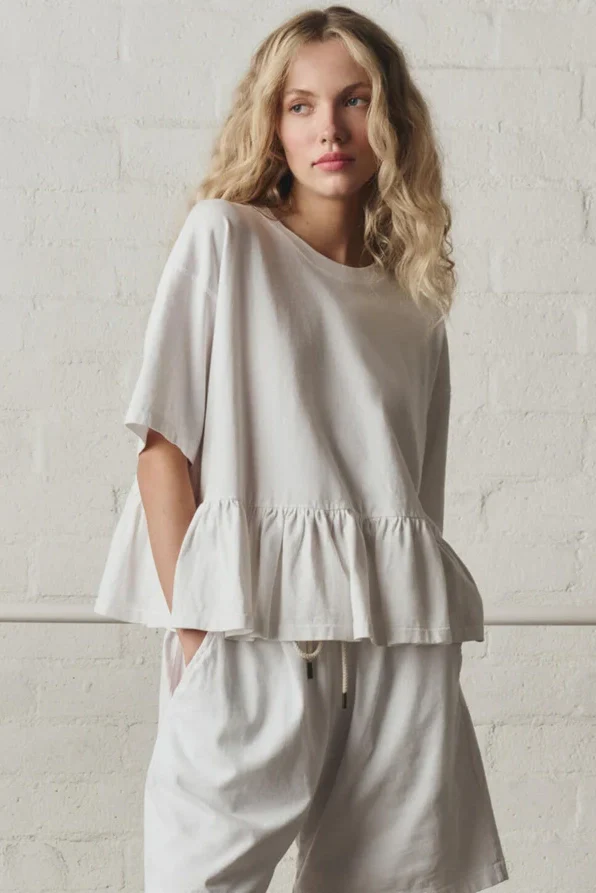 The Oversized Ruffle Peplum Tee