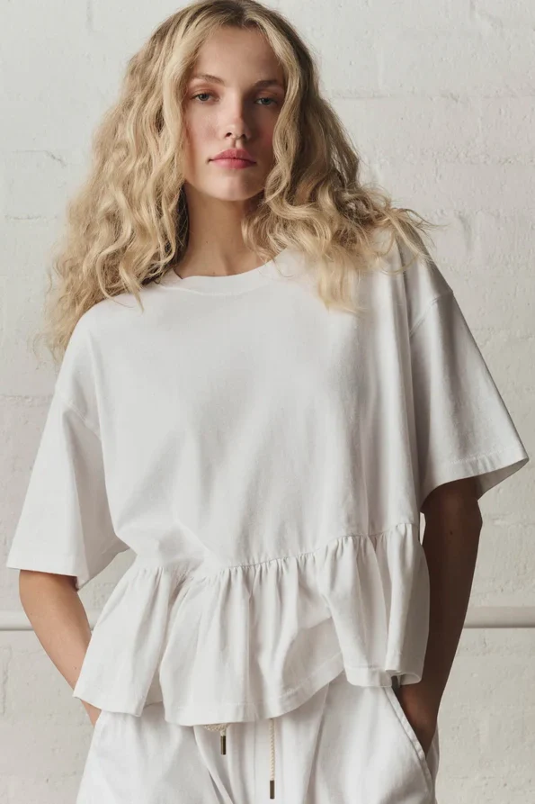 The Oversized Ruffle Peplum Tee - Image 2