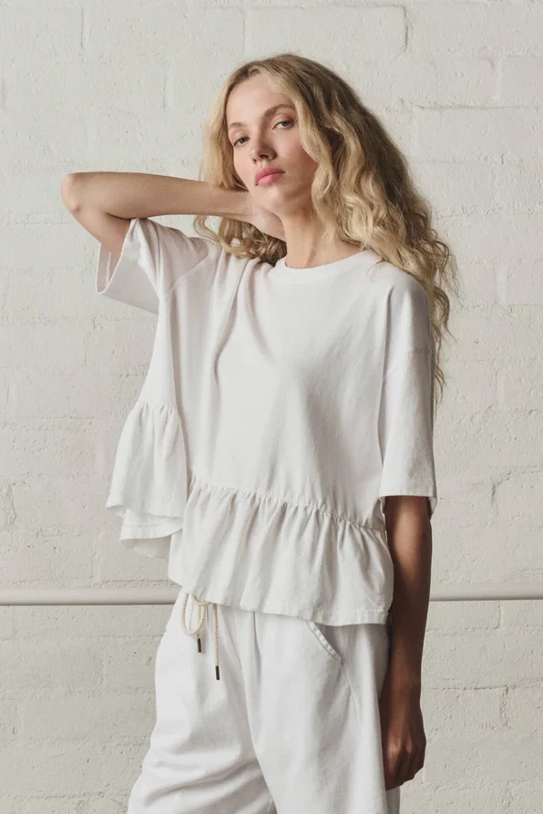 The Oversized Ruffle Peplum Tee - Image 3